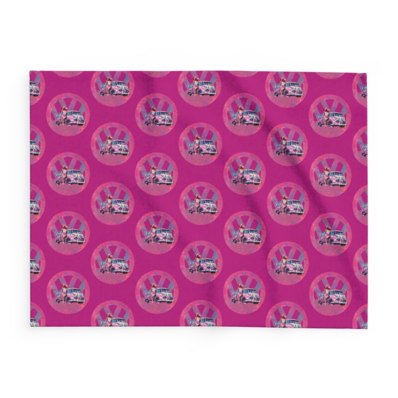 Barbiecore Van Girl Arctic Fleece Blanket