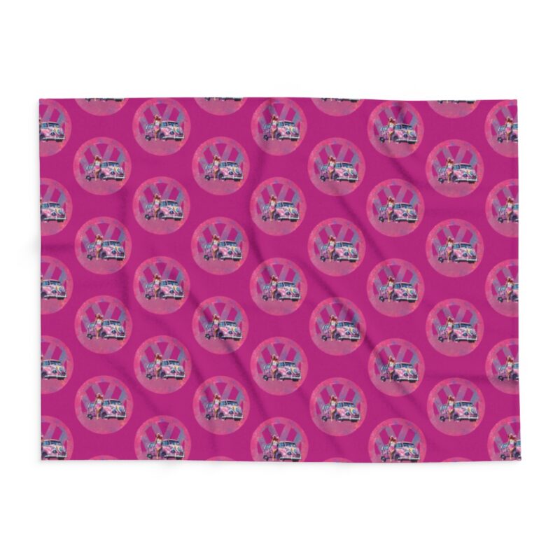 Barbiecore Van Girl Arctic Fleece Blanket