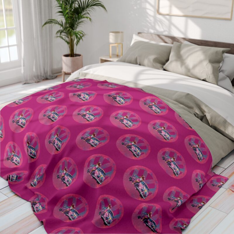 Barbiecore Van Girl Arctic Fleece Blanket