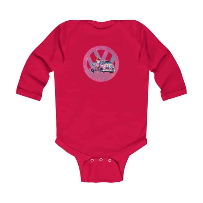 Barbiecore Van Girl Baby Long Sleeve Babygrow