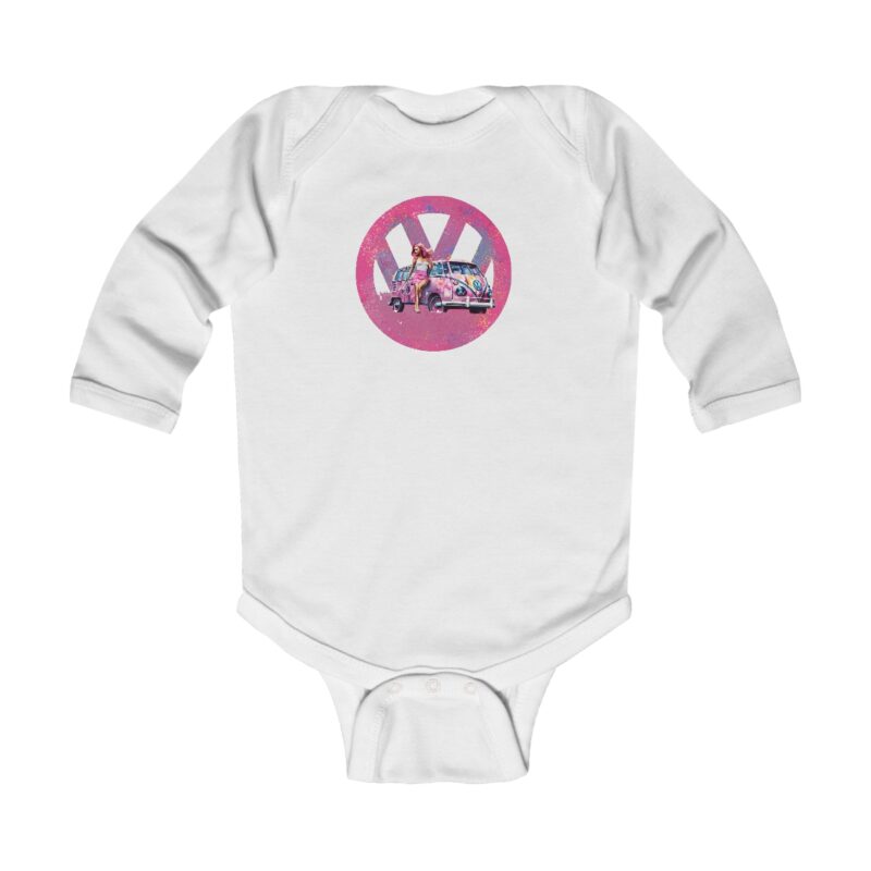 Barbiecore Van Girl Baby Long Sleeve Babygrow