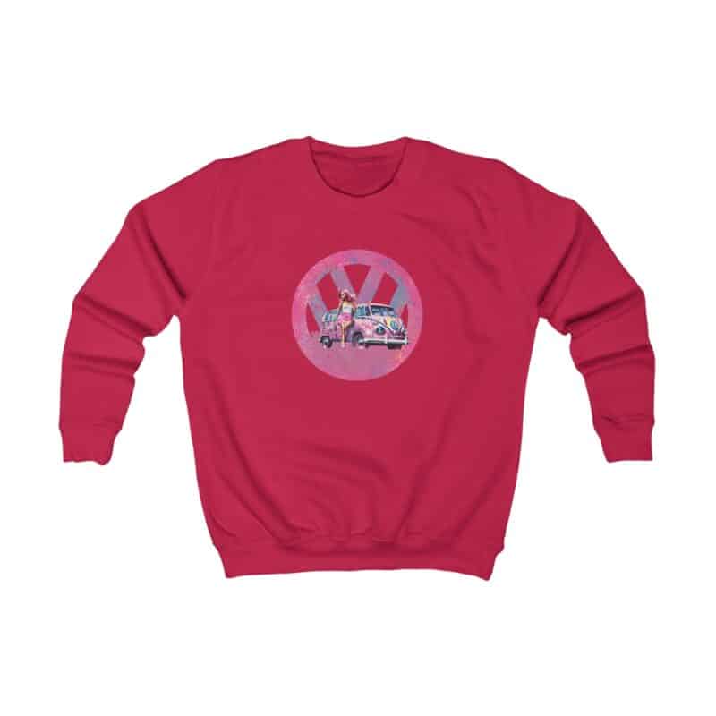 Barbiecore Van Girl Kids Sweatshirt