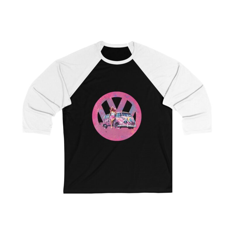 Barbiecore Van Girl 34 Sleeve Baseball Tee