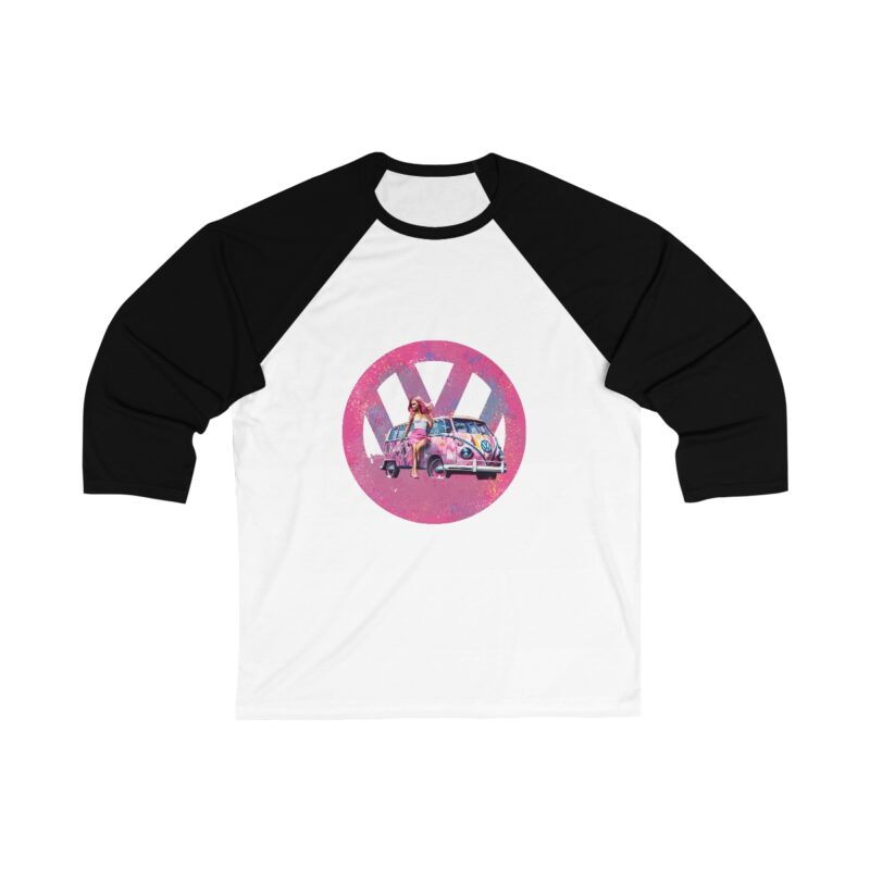 Barbiecore Van Girl 34 Sleeve Baseball Tee