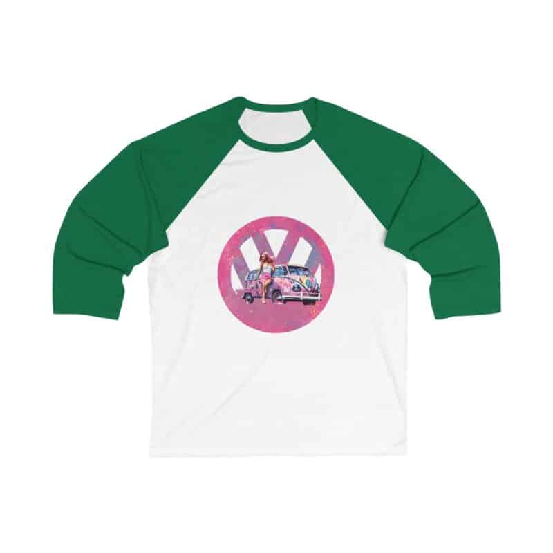 Barbiecore Van Girl 34 Sleeve Baseball Tee