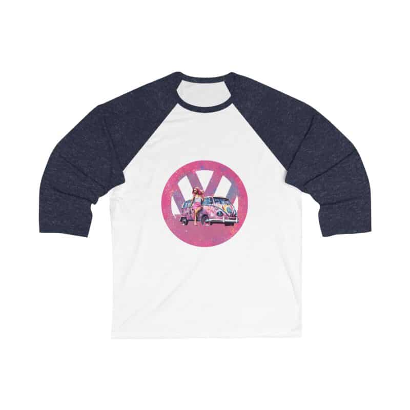 Barbiecore Van Girl 34 Sleeve Baseball Tee