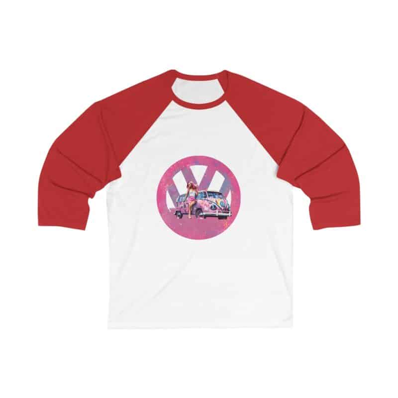 Barbiecore Van Girl 34 Sleeve Baseball Tee