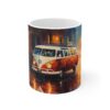 Rainy Street Vw Campervan Painting Mug