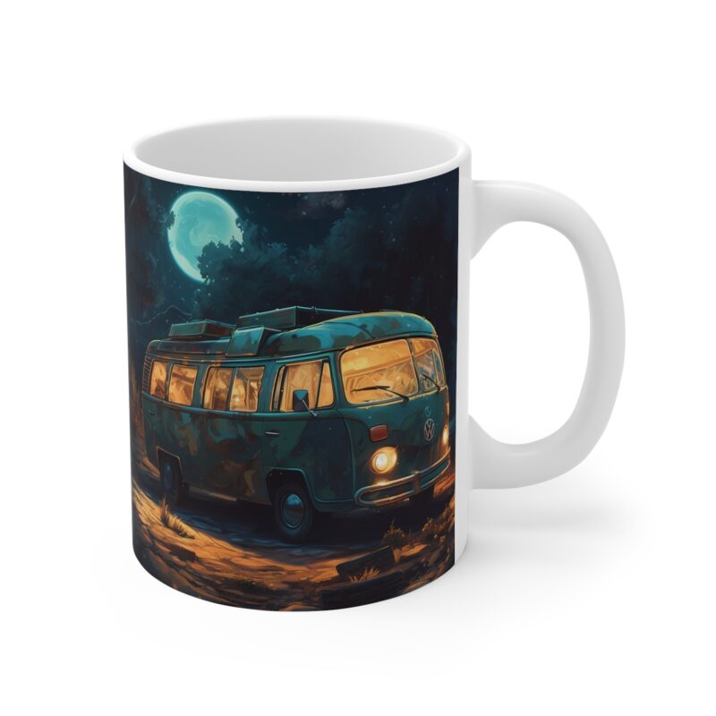 Beautiful Painting Of A Campervan At Night Mug