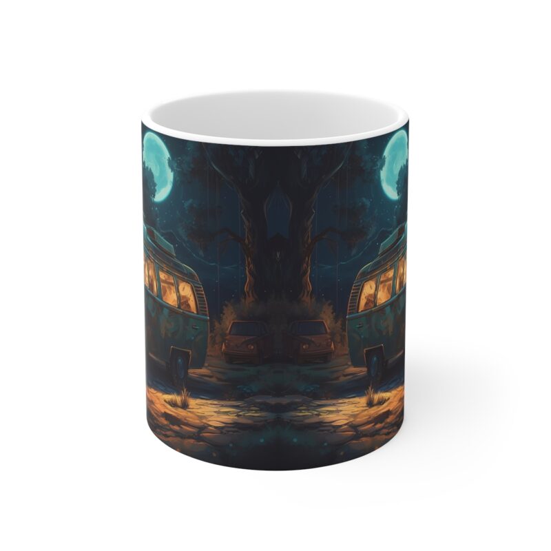 Beautiful Painting Of A Campervan At Night Mug