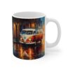 Rainy Street Campervan Painting Mug