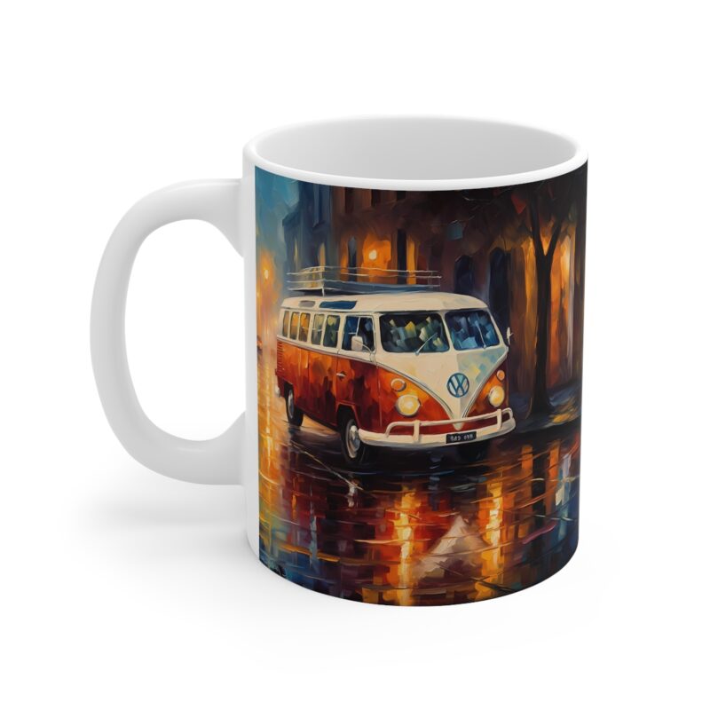 Rainy Street Campervan Painting Mug