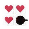 Love Hearts Corkwood Coaster Set