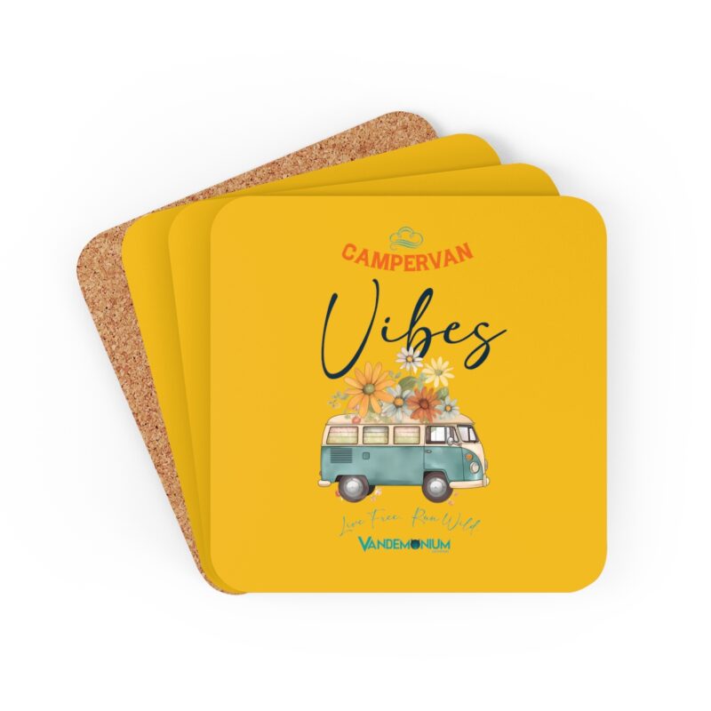 Campervan Vibes Corkwood Coaster Set