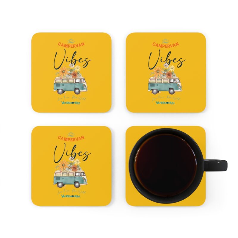 Campervan Vibes Corkwood Coaster Set