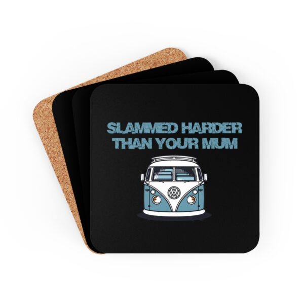 Slammed Vw Camper "slammed Harder Than Your Mum" Funny Coaster Set