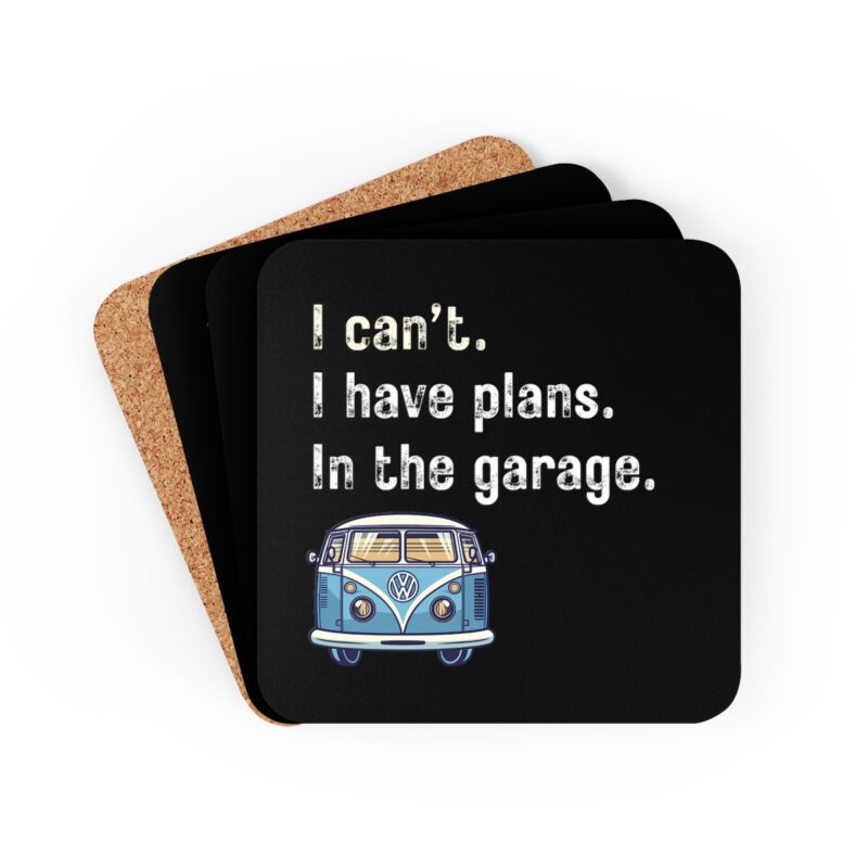 Vw Camper I Can't I Have Plans In The Garage Coaster Set