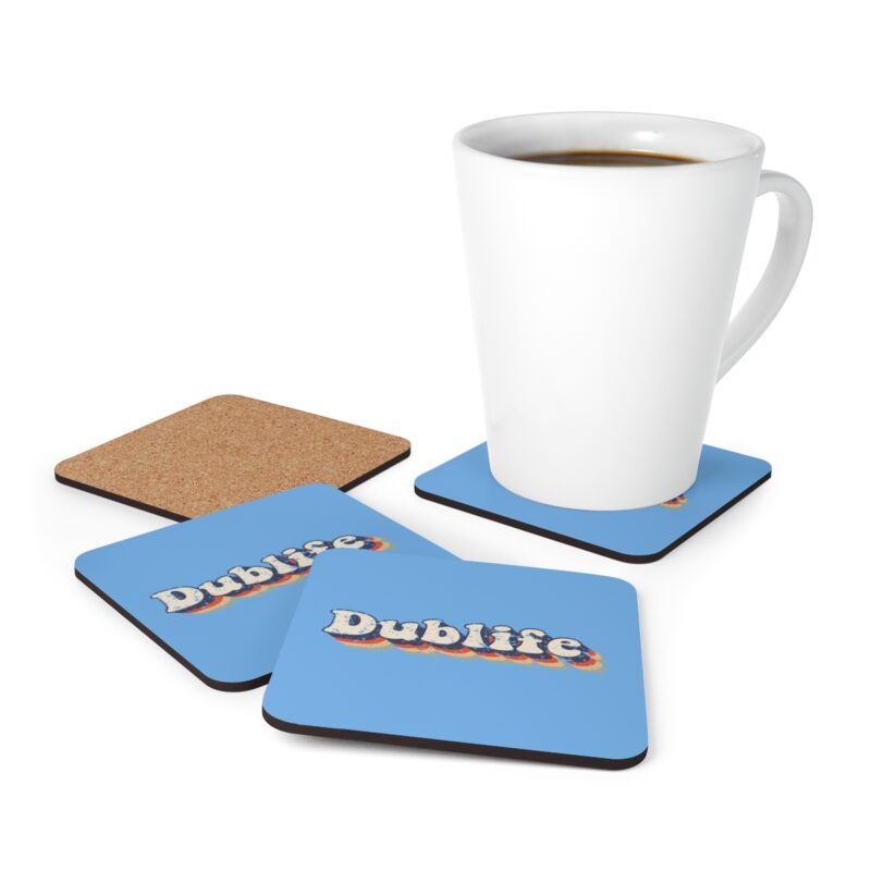 Blue Dublife Corkwood Coaster Set