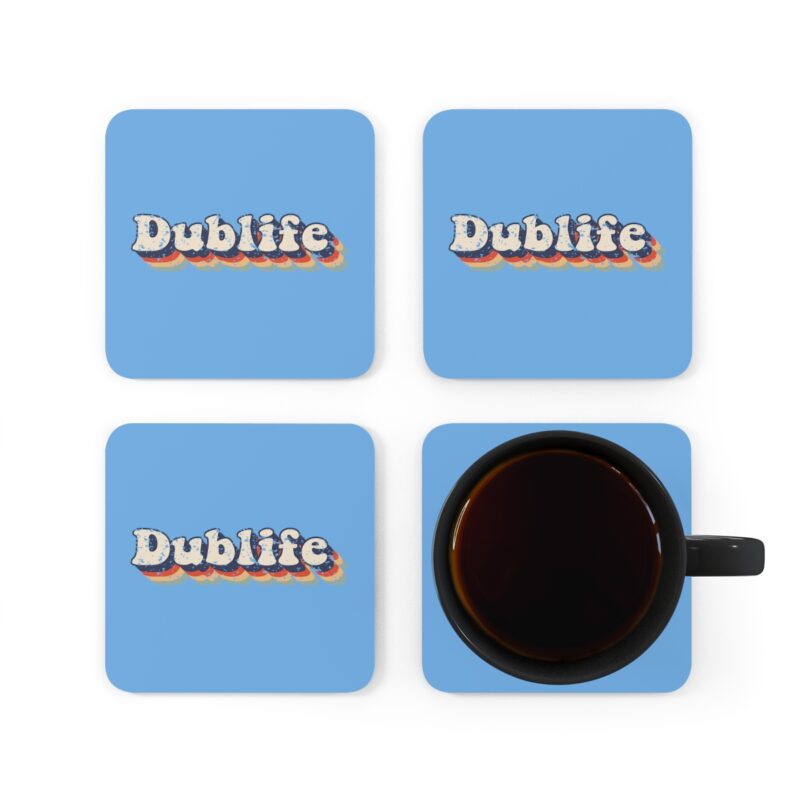 Blue Dublife Corkwood Coaster Set