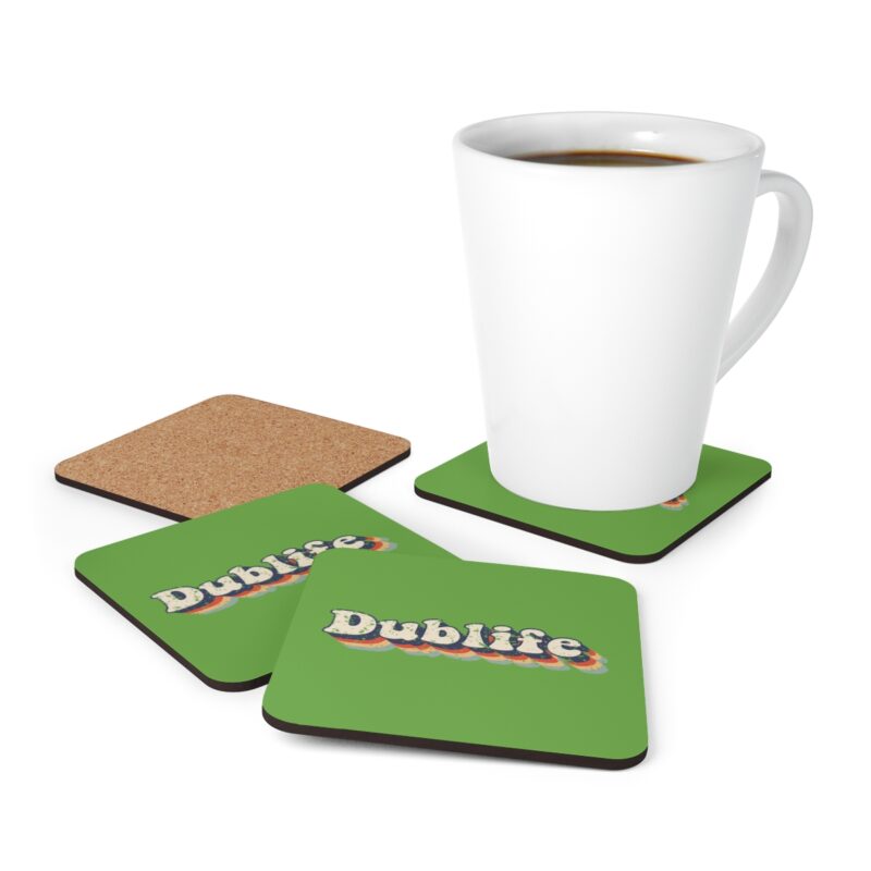 Green Dublife Corkwood Coaster Set