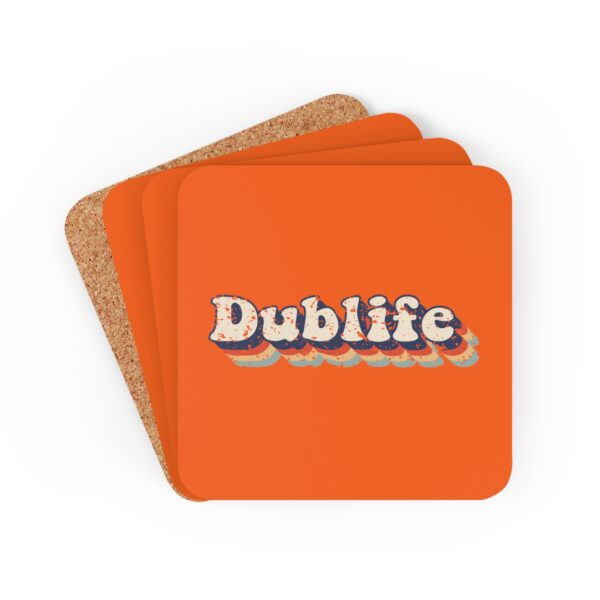 Orange Dublife Corkwood Coaster Set