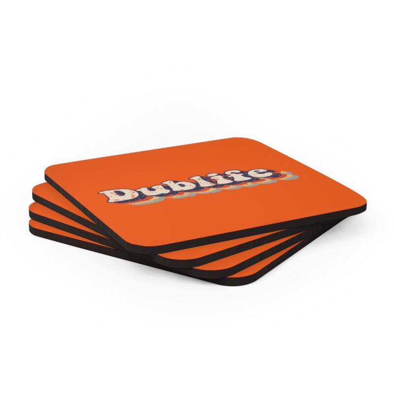 Orange Dublife Corkwood Coaster Set