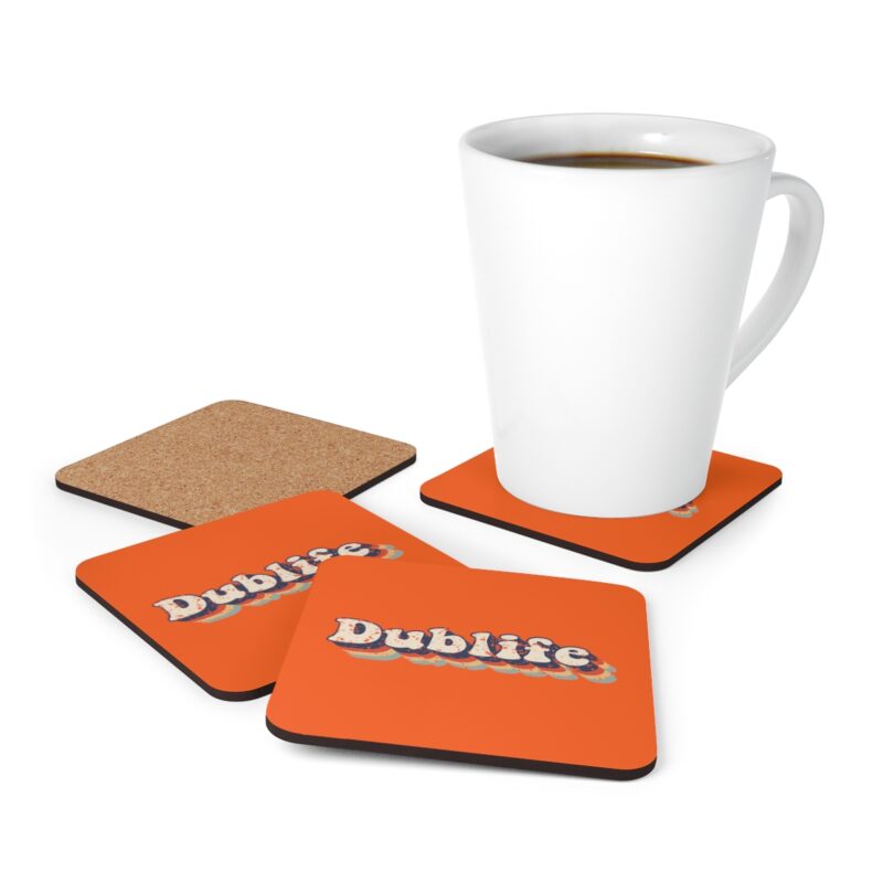 Orange Dublife Corkwood Coaster Set