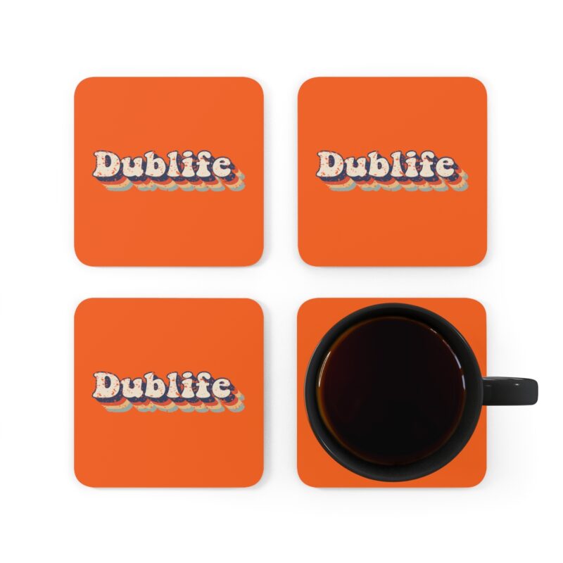 Orange Dublife Corkwood Coaster Set