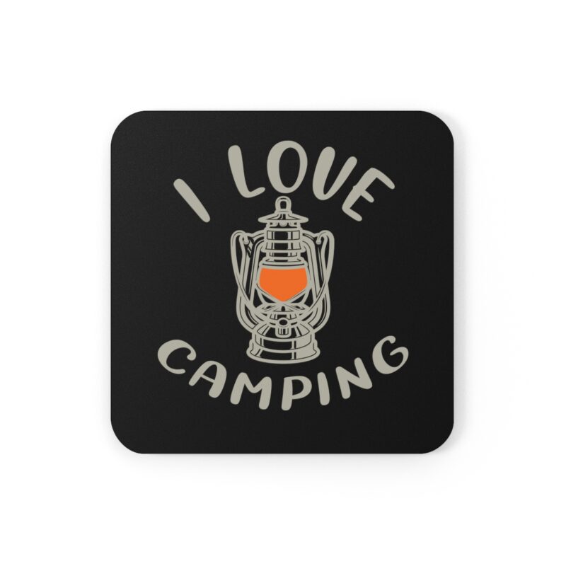 I Love Camping Corkwood Coaster Set