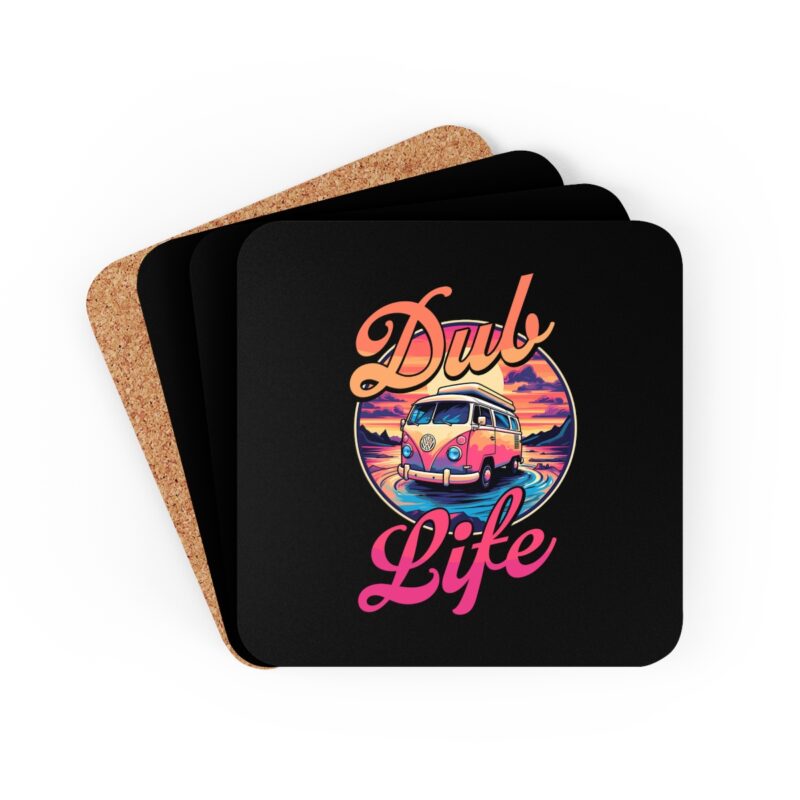 Vw Camper Dub Life Black Coaster Set