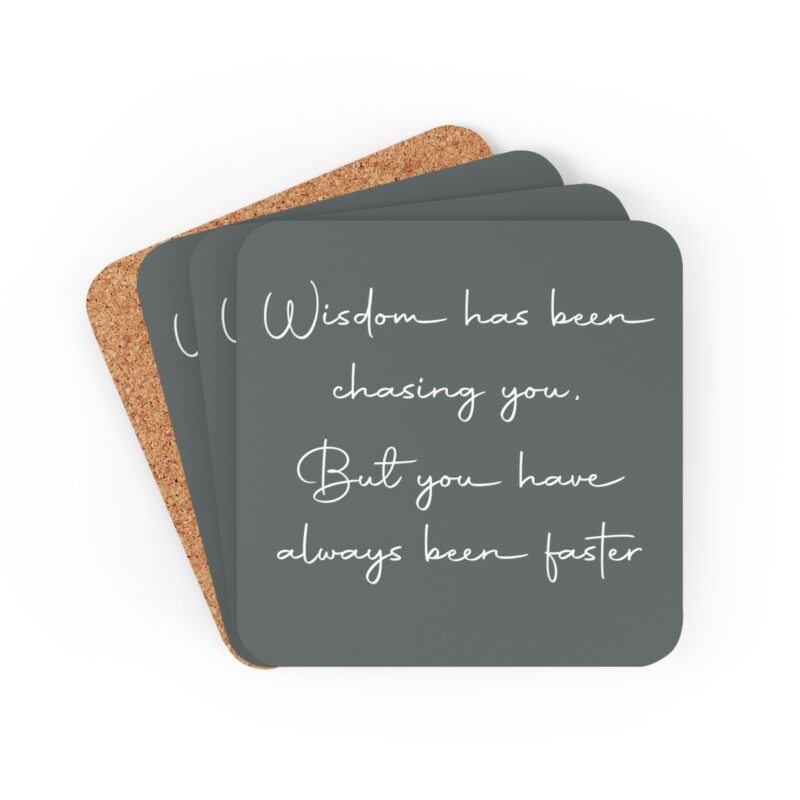 Wisdom Has Been Chasing You Funny Coaster Set