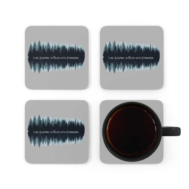 I Like Sleeping In Fields With Strangers Funny Camping Coaster Set