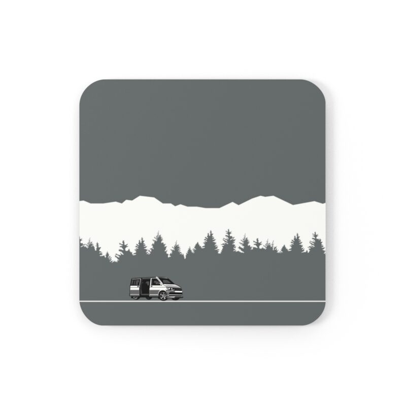 Vw Transporter In The Mountains Coaster Set