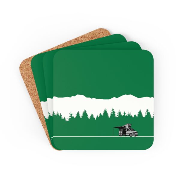 Vw T4 Camping In The Mountains Coaster Set