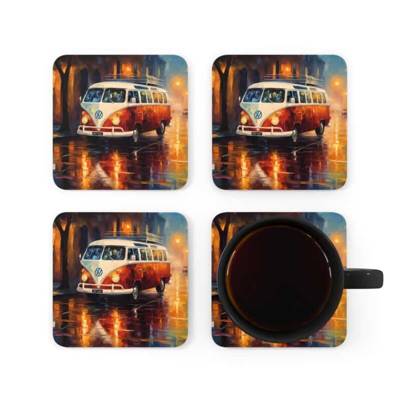 Vanlife Coasters - Set Of 4 Beautiful Campervan Print Coasters