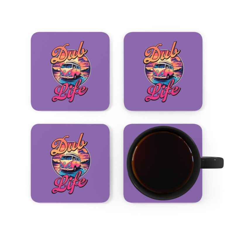 Vw Camper Dub Life Purple Coaster Set