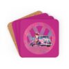 Barbiecore Van Girl Corkwood Coaster Set