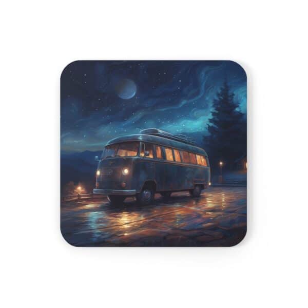 Campervan Twilight Coaster Set - Set Of 4 Beautiful Campervan Coasters - Vanlife
