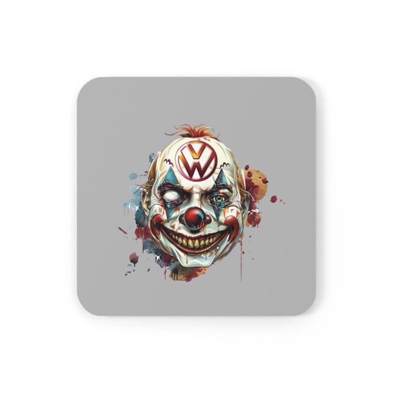 Evil Vw Brain Clown Corkwood Coaster Set