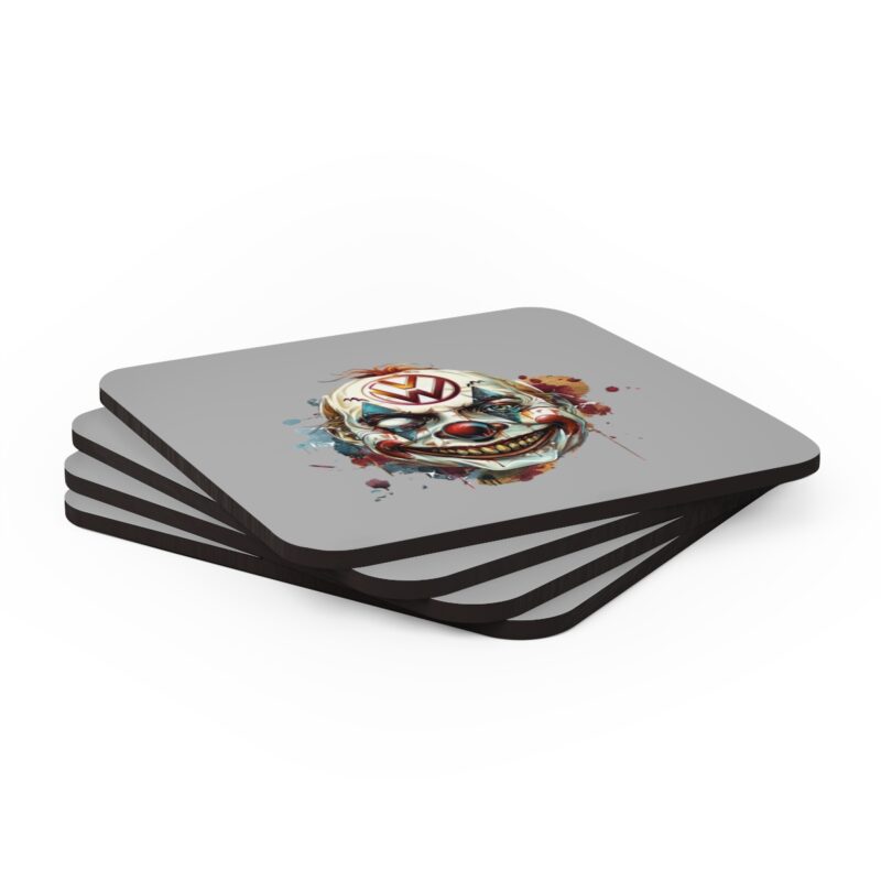 Evil Vw Brain Clown Corkwood Coaster Set