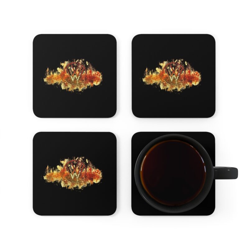 Scorched Vw Logo Corkwood Coaster Set