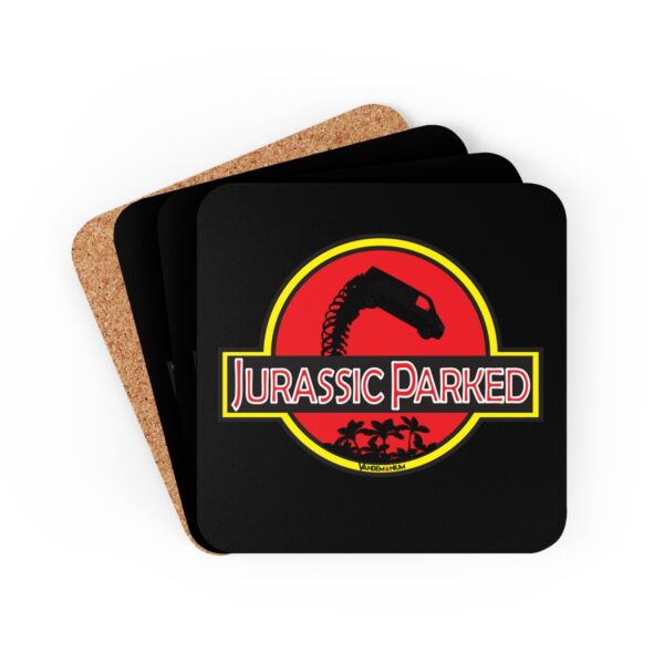 Jurassic Parked Funny Vw Camper Coaster Set