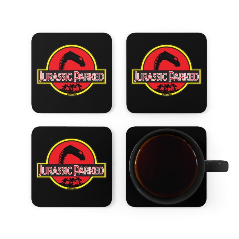 Jurassic Parked Funny Vw Camper Coaster Set