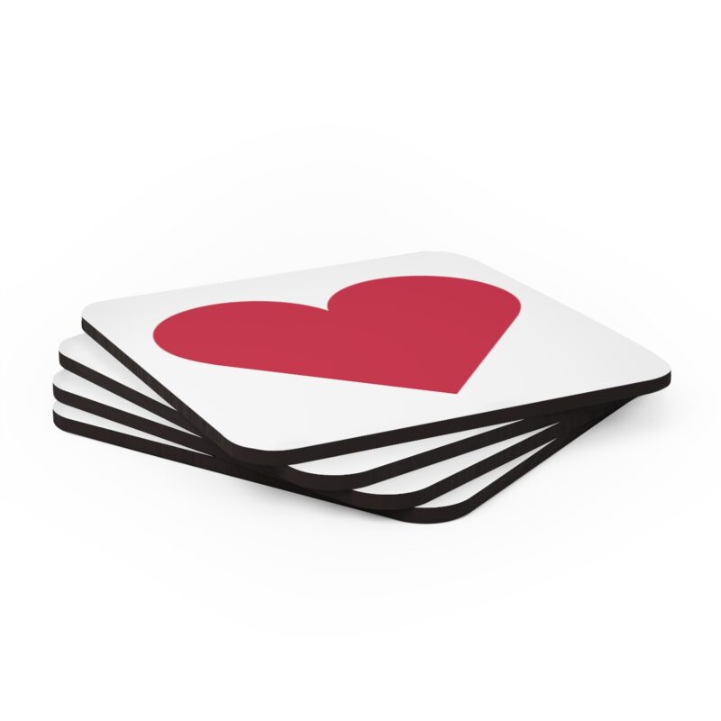 Love Hearts Corkwood Coaster Set