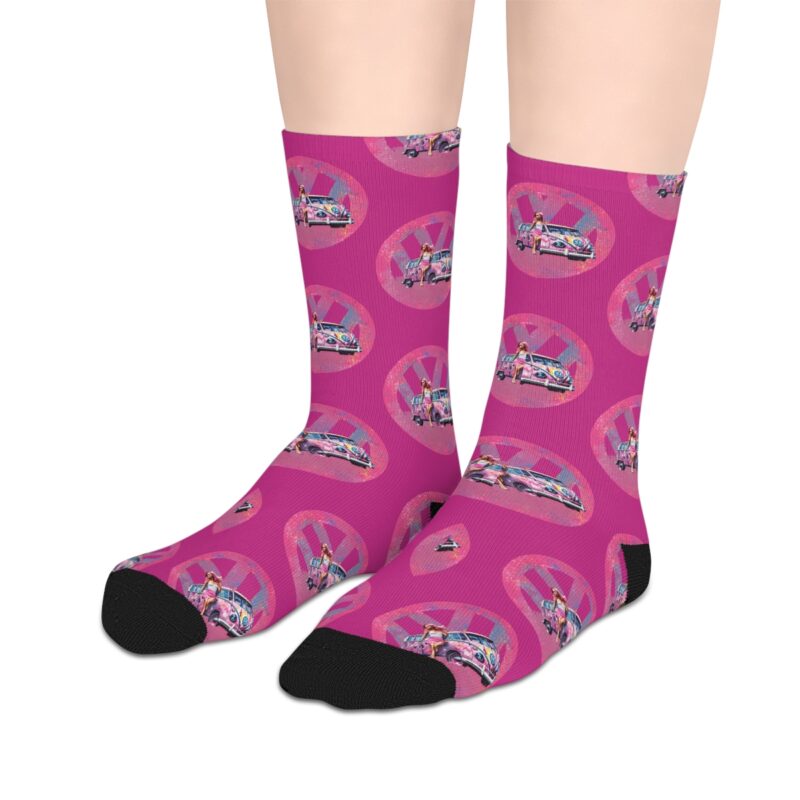 Barbiecore Van Girl Mid-length Socks