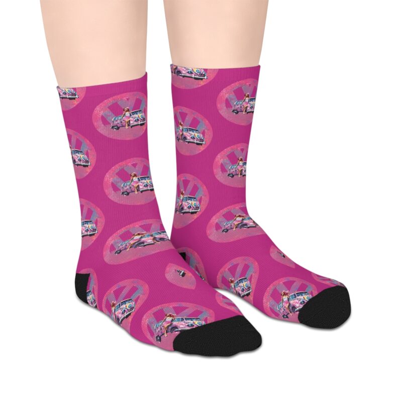 Barbiecore Van Girl Mid-length Socks