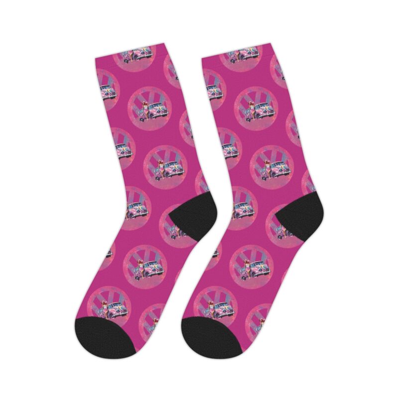 Barbiecore Van Girl Mid-length Socks