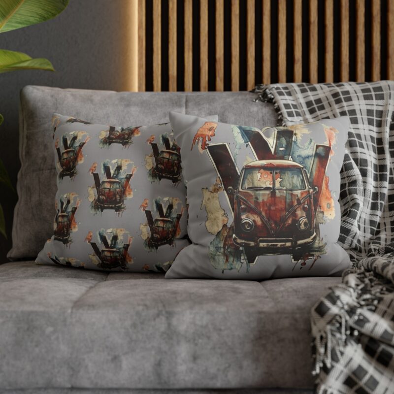 Rusty Vw Camper Square Double-sided Cushion Cover