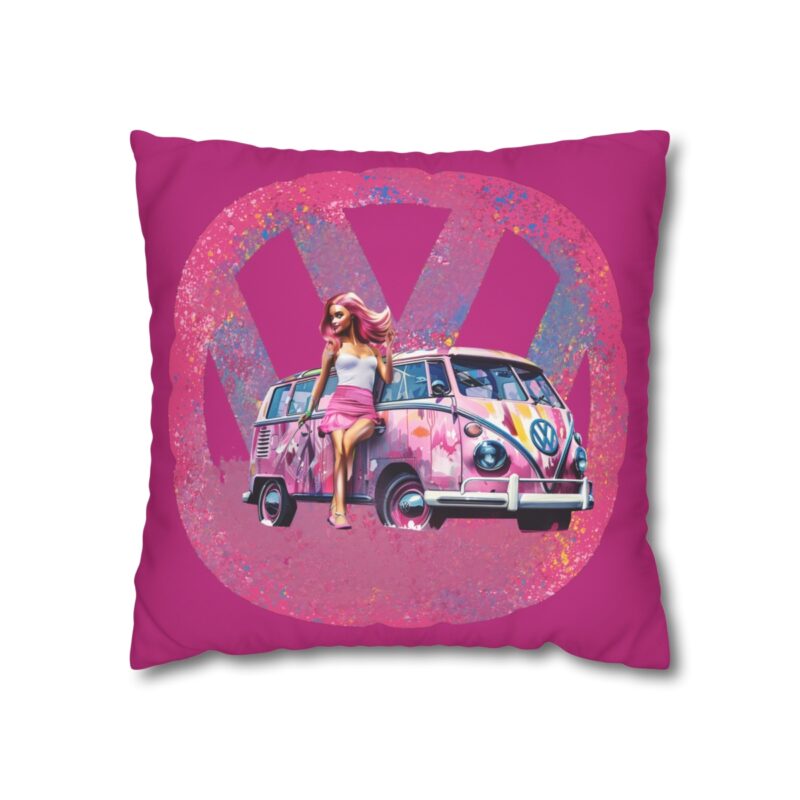 Barbiecore Van Girl Square Double-sided Cushion Cover