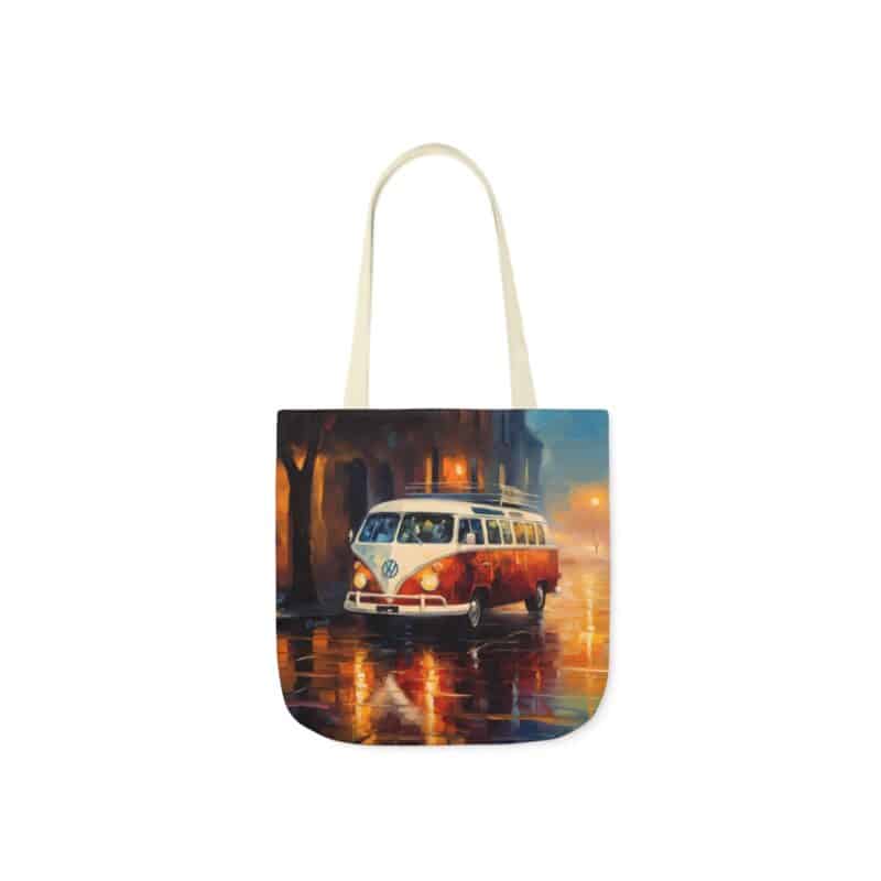 Rainy City Street Campervan Tote Bag